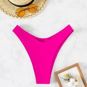 EUC SHEIN Barbie Pink V-Cut Cheeky Bikini Bottoms Size Small